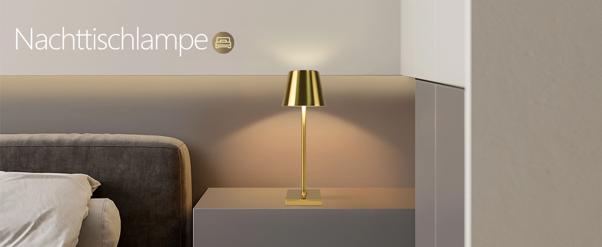 ZMH Tischlampe LED Tischleuchte 2er Set USB Kabellos Akku Lamp Touch Dimmbar Nachttischlampe 3 Farbtemperatur Gold Vintage Tischlampen für Schlafzimmer Nachttisch Wohnzimmer Restaurant