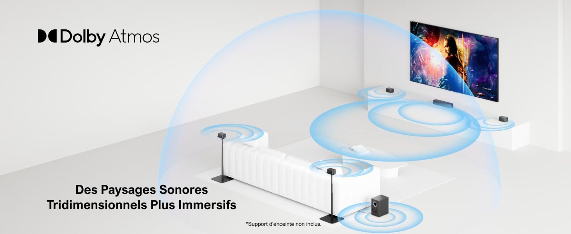 Barre de son ULTIMEA 7.1 Dolby Atmos pour TV, Système de son surround home cinéma, Poseidon D80 Boom