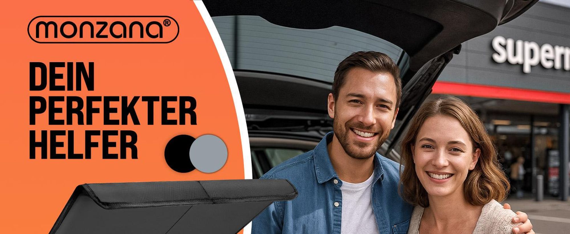 MONZANA® Kofferraum Organizer Deckel 68L Trennwände Wasserdicht Faltbar Verstärkte Wände Rutschfest Kofferraumtasche Kofferraumbox Autotasche Schwarz