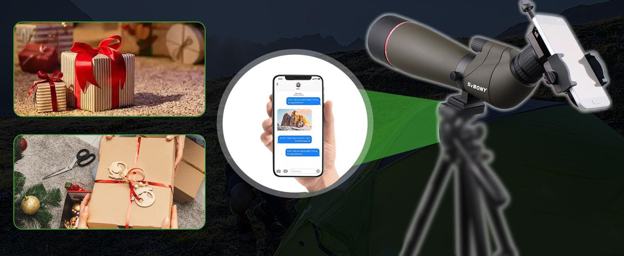 Svbony SV13 20-60x80 Spektiv mit Smartphone Adapter, HD Wasserdicht Spotting Scope Monokulare Ferngläs mit Tragetasche, FMC Optik Abgewinkelt Teleskop