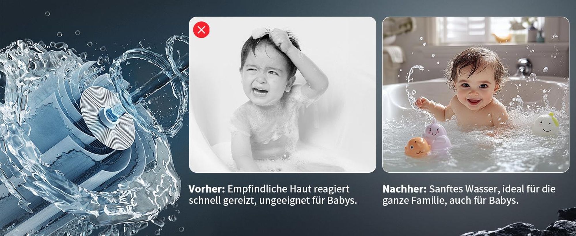 Homelody Duschsystem mit Thermostat, Schwarz Duscharmatur Komplettset mit 3 Strahlarten Duschkopf Rund Regendusche mit 25CM Kopfbrause 2 Filter
