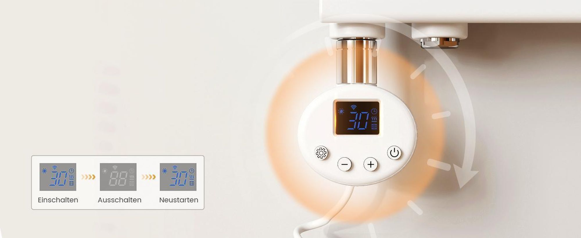 EMKE Badheizkörper Elektrisch mit Wifi App Steurung Thermostat Handtuchwärmer 1041X400mm Weiß Handtuchhalter 400W Handtuchtrockner