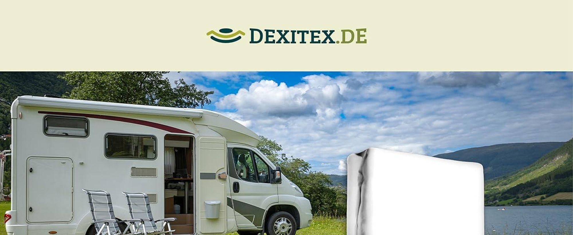 Wohnmobil in der Natur mit Spannbettlaken und Matratzenschoner