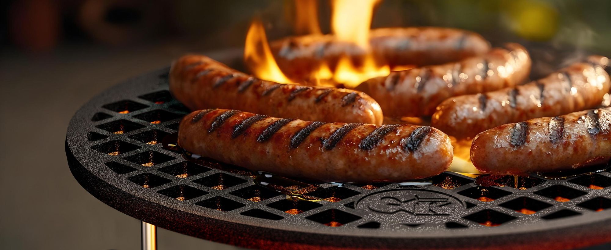 Gusskönig Gusseisen Grillrost mit Beinen Ø30 cm - Grillrost Kohle - Grillrost Dreibein Gusseisen Dutch Oven Untersetzer - Feuerrost Grill Zubehör