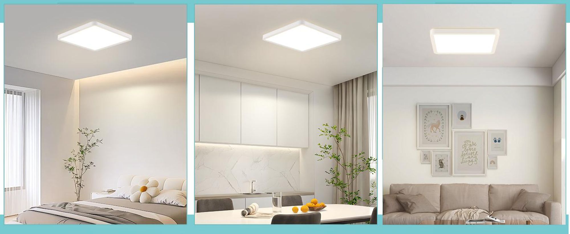 ZMH LED Plafonnier Blanc Plat Plafonnier 18W 23CM Angulaire Chambre Plafonnier IP20 4000K pour Cuisine Couloir