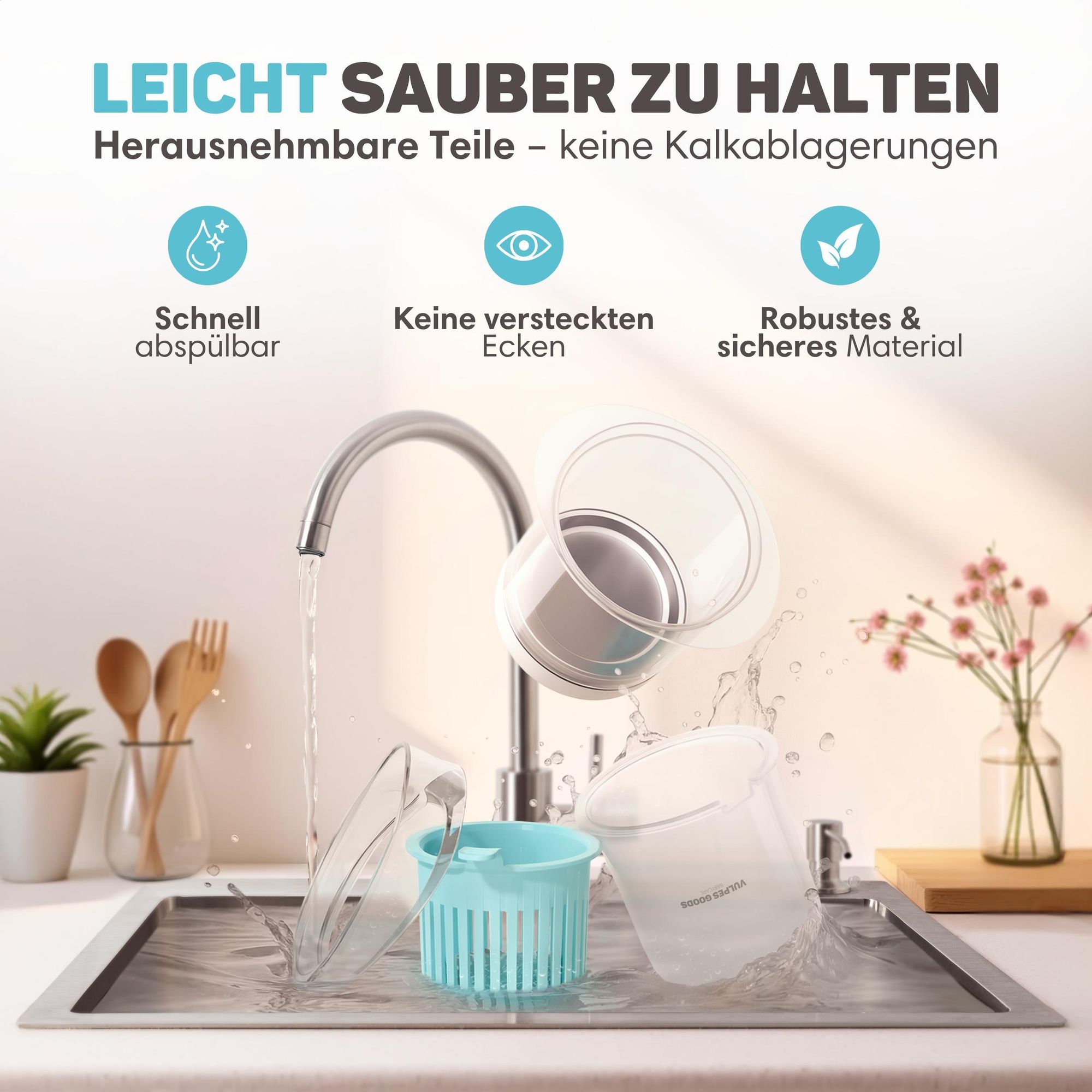 Vulpes Goods Flaschenwärmer 10-in-1, 24 Stunden warmhalten, Auftauen & Sterilisieren – Flaschenwärmer mit Nachtlicht – Sterilisator mit Dampfhaube