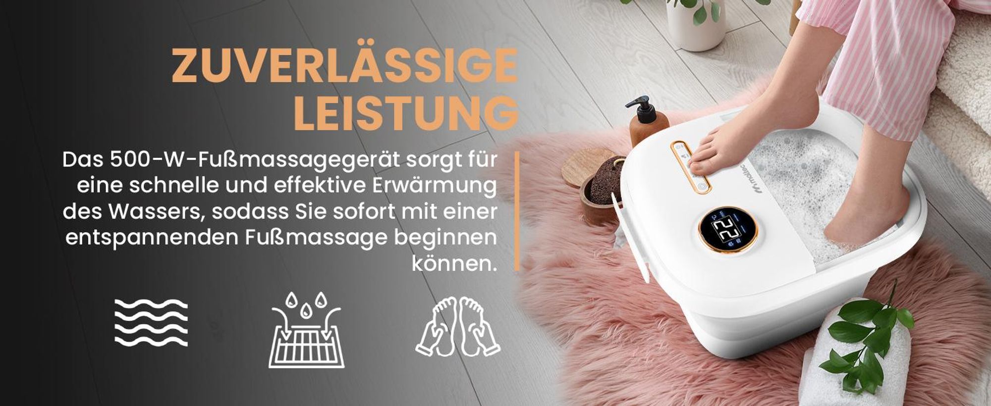 Fußmassagegerät Wasser Fußsprudelbad Hydromassagegerät