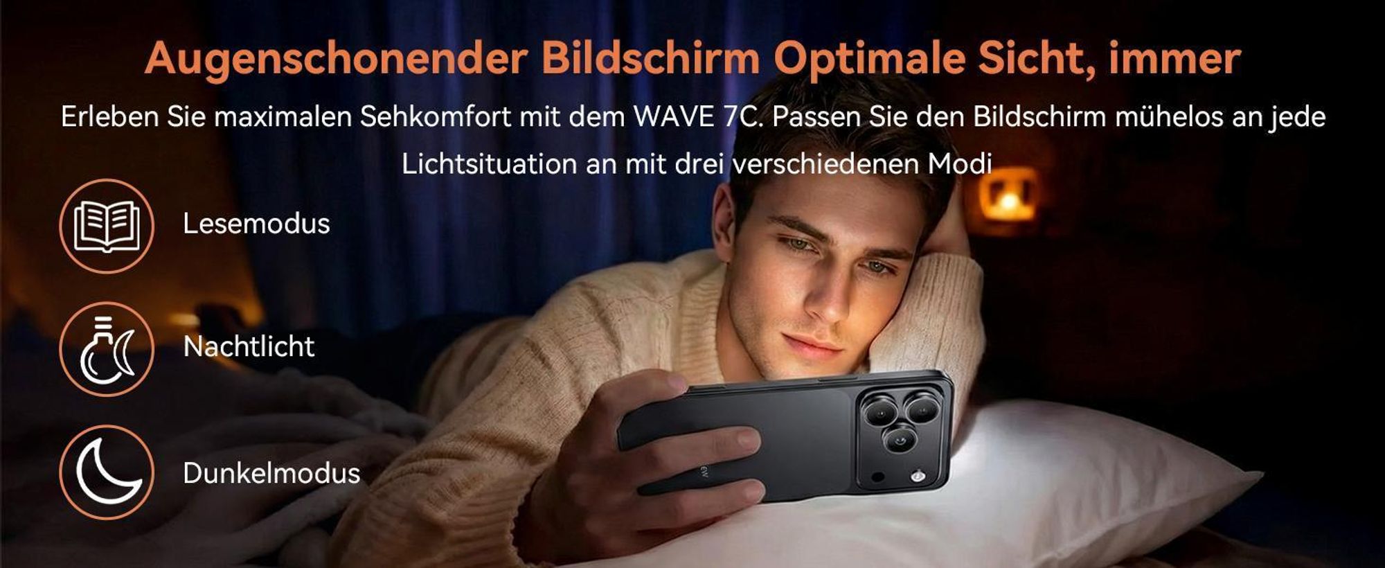2026 Blackview WAVE 7C Handy Ohne Vertrag, 6.56", Android16, 16GB+64GB/2TB TF, Face ID, 5000mAh, 32MP, Dual-SIM, WiFi 5, IP54
