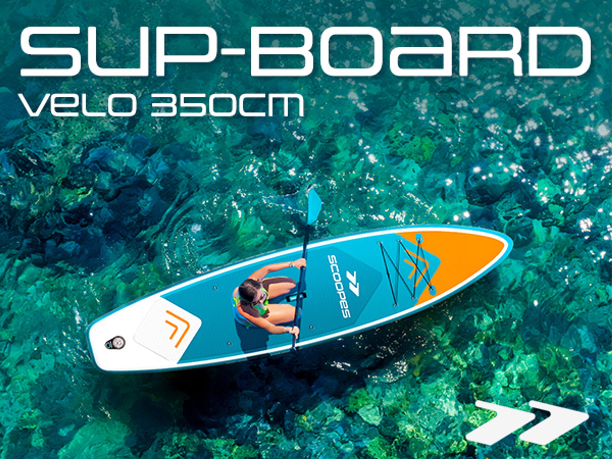 Blaues SUP Paddle Board mit 350 cm lange