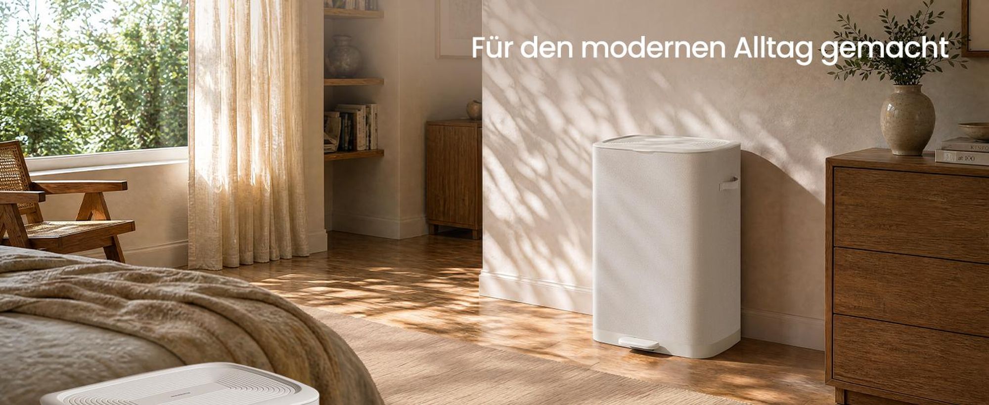 SONGMICS Wäschekorb mit Deckel 2 Fächer, Wäschesortierer mit Pedal, 160 L, 56 x 40,5 x 75 cm, Hellbeige