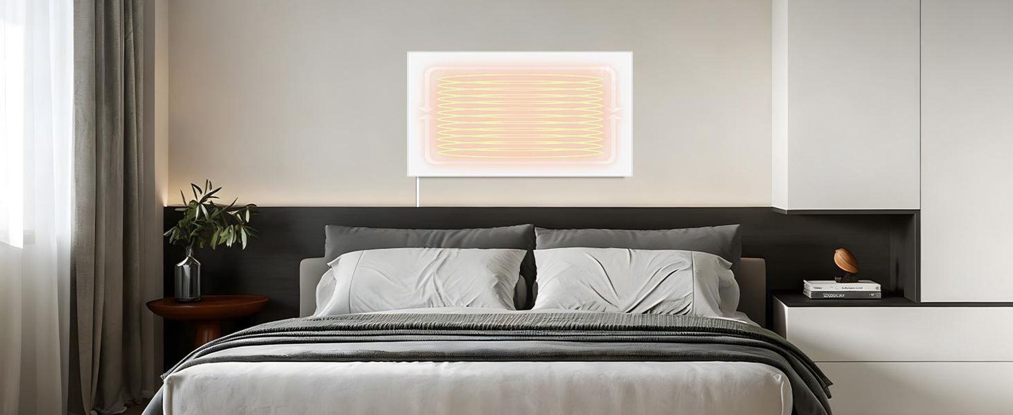 ZMH infračervené topení 450W energeticky úsporný elektrický ohřívač radiátor - infračervené nástěnné topení elektrické topení s dálkovým ovládáním