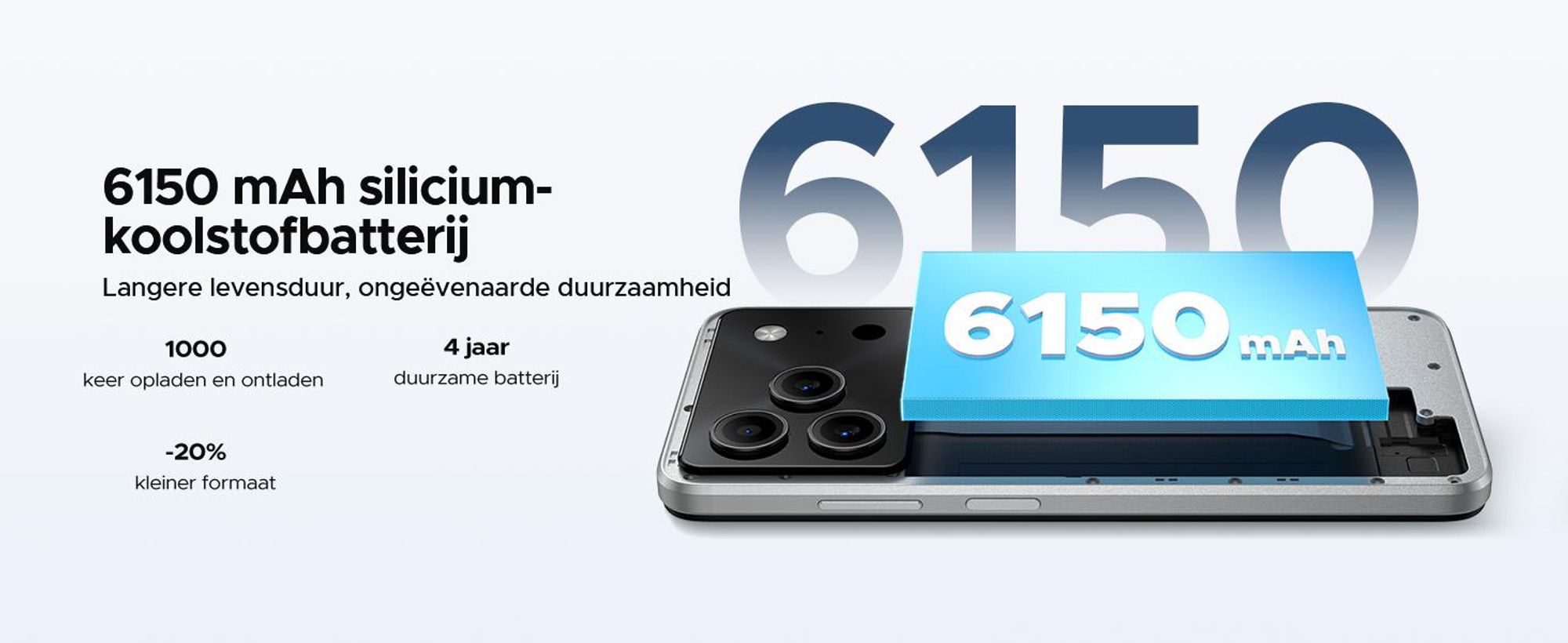 DOOGEE Note56 Pro Smartphone, Android 16, 6,56" scherm met 90Hz, 6150mAh batterij, 32GB RAM + 128GB opslag, 4G Dual-SIM, 13MP camera, NFC, vingerafdruksensor, gezichtsherkenning