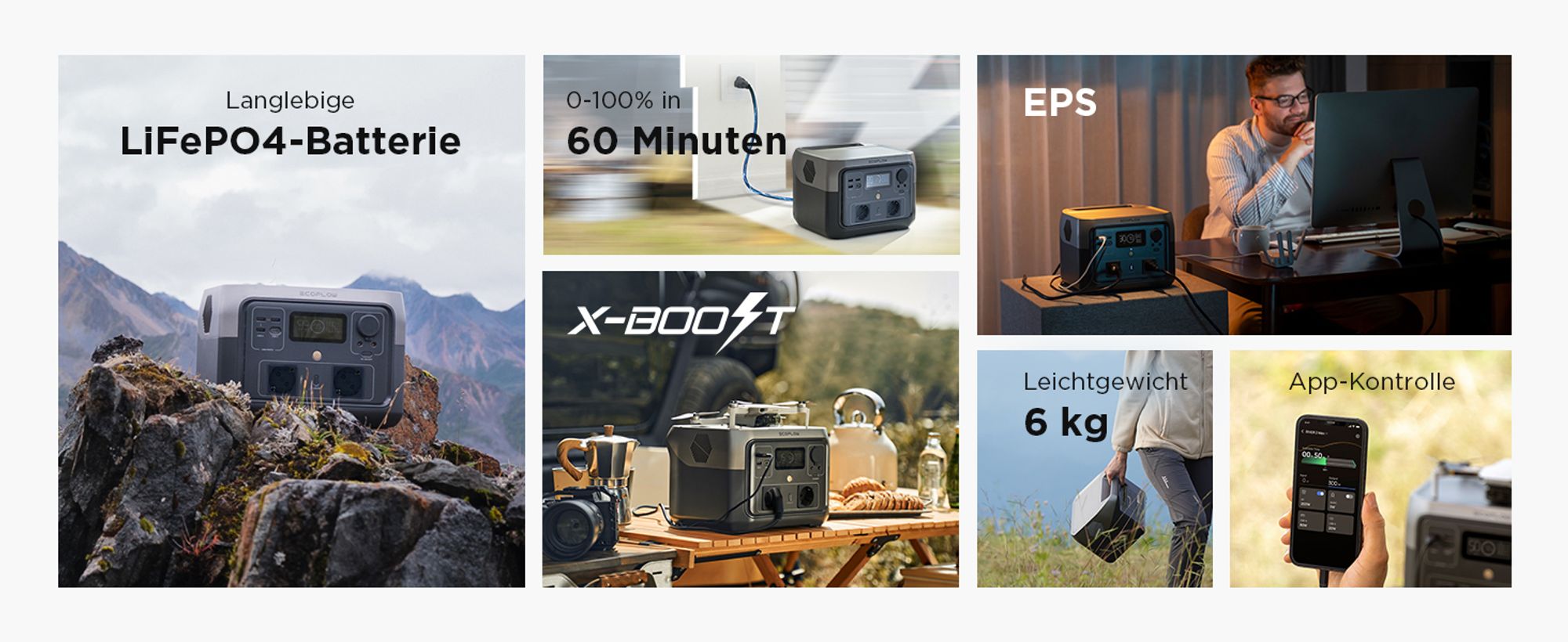 EF ECOFLOW Tragbare Powerstation RIVER 2 MAX, 512Wh Solargenerator(Generalüberholt)