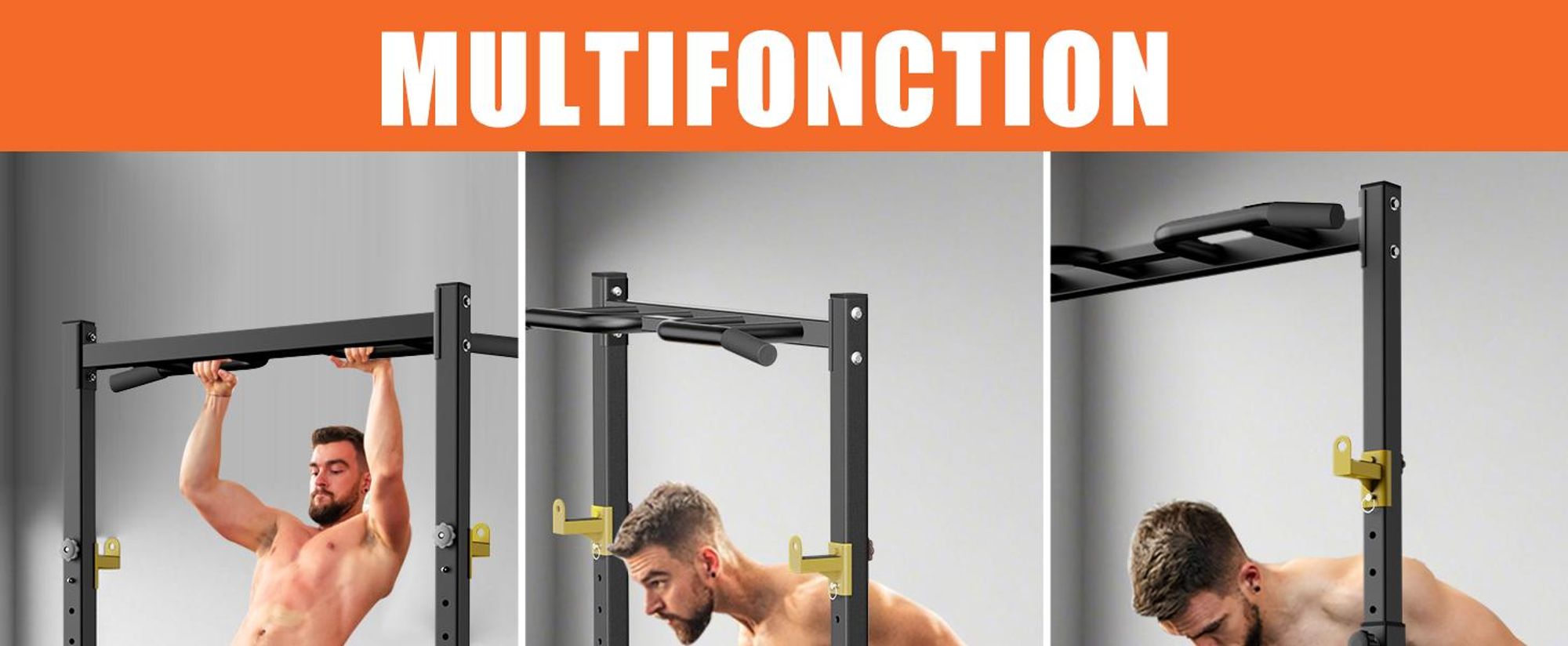 DH FitLife Power Tower Pliable – Station de Dips avec Barre de Traction, Supports pour Haltères et Charge Maximale de 150kg