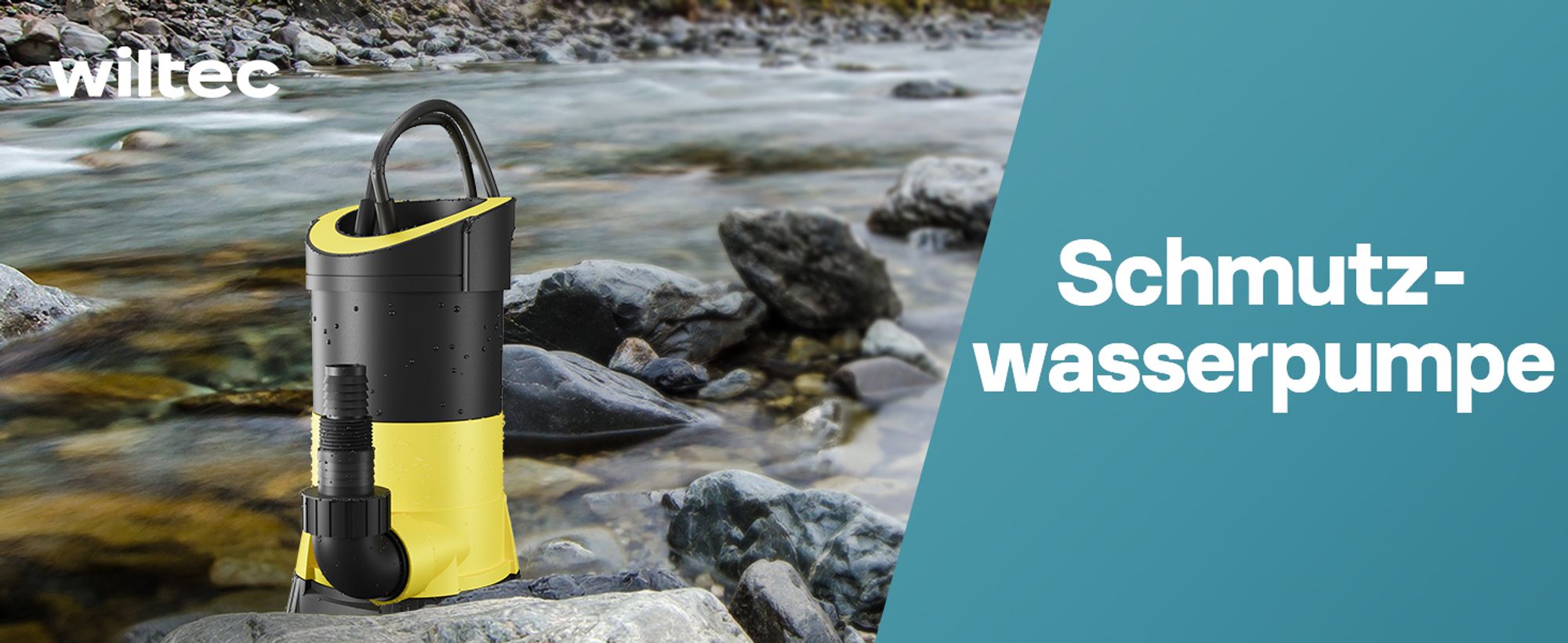 Schmutzwasserpumpe 5.000l/h, 250W, max. Förderhöhe 6m, Fremdkörper bis max. Ø5mm