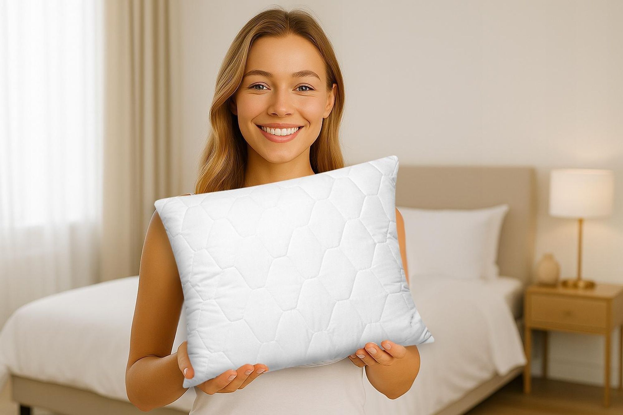 Kopfkissen 40 x 40 cm, Steppkissen mit Silikonschaumfüllung, Premium-Schlafkissen von Medi Sleep