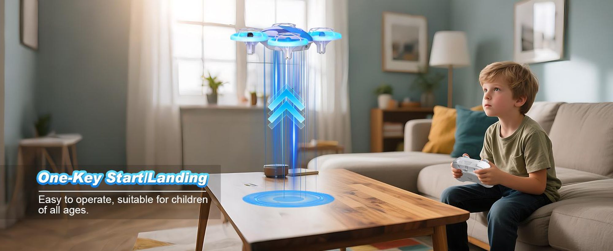 Drohne für Kinder, RC Drohne, Quadrocopter, 360°Flips, LED Lichter für Indoor Outdoor, mit 3 Akkus, 30 Min Flugzeit, Geschenk für Kinder Anfänger
