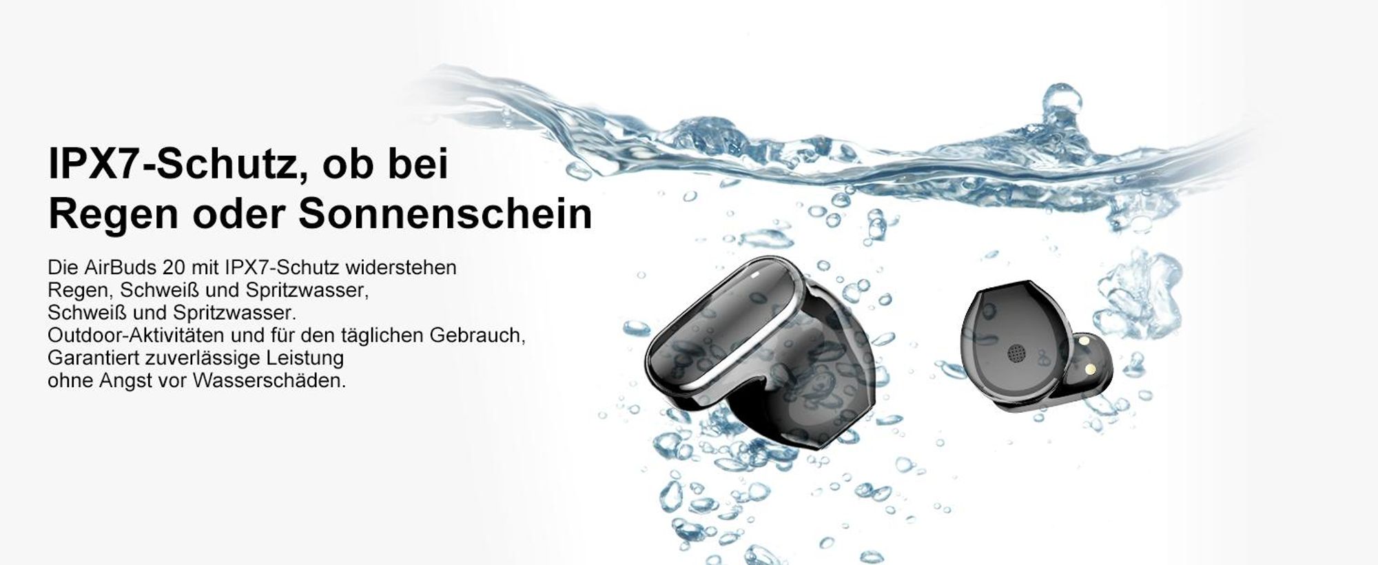 Blackview AirBuds 20 Kabellos In Ear Kopfhörer, Bluetooth 5.0/5.4, DNS Noise Cancelling, 10 Minuten aufladen 60 Minuten, IPX4, fur Android und lOS