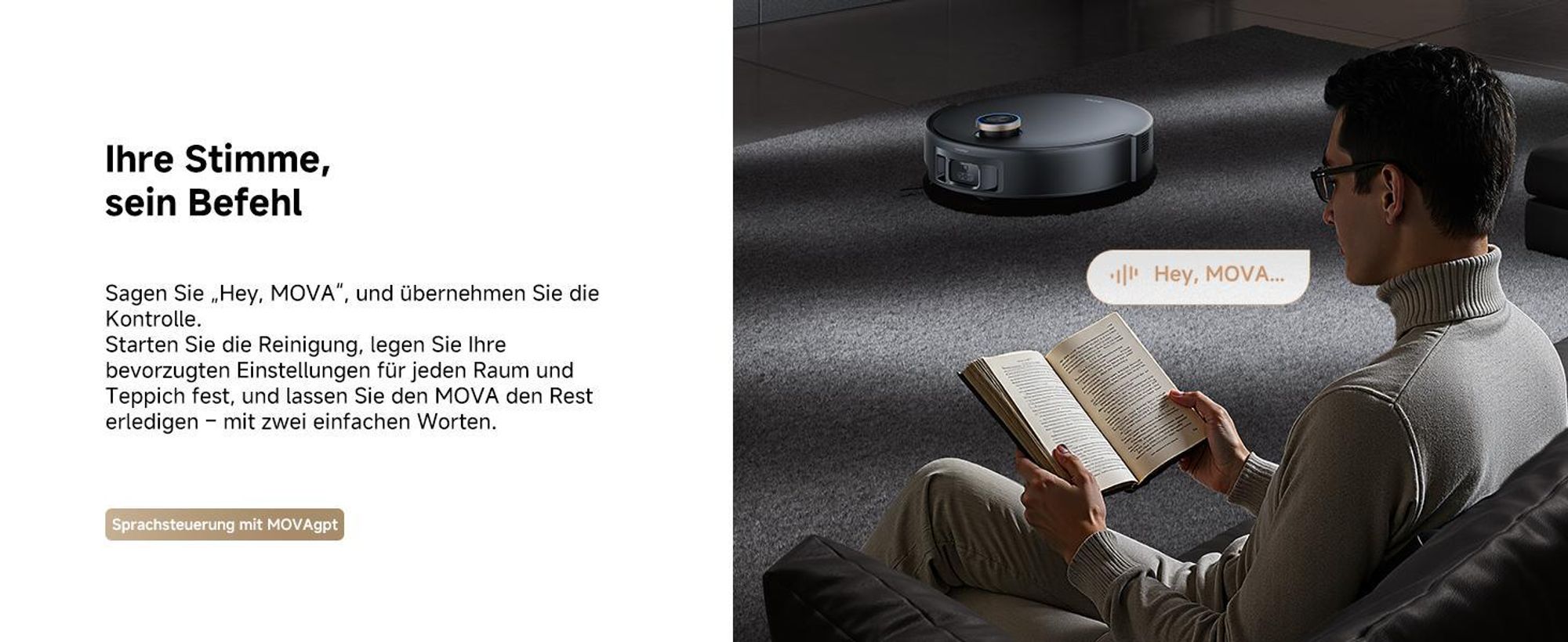 MOVA Z60 Ultra Roller Complete Saugroboter 28.000 Pa, HydroForce™, AutoShield™, StepMaster™ 2.0 + 1L Reinigungsflüssigkeit inklusive