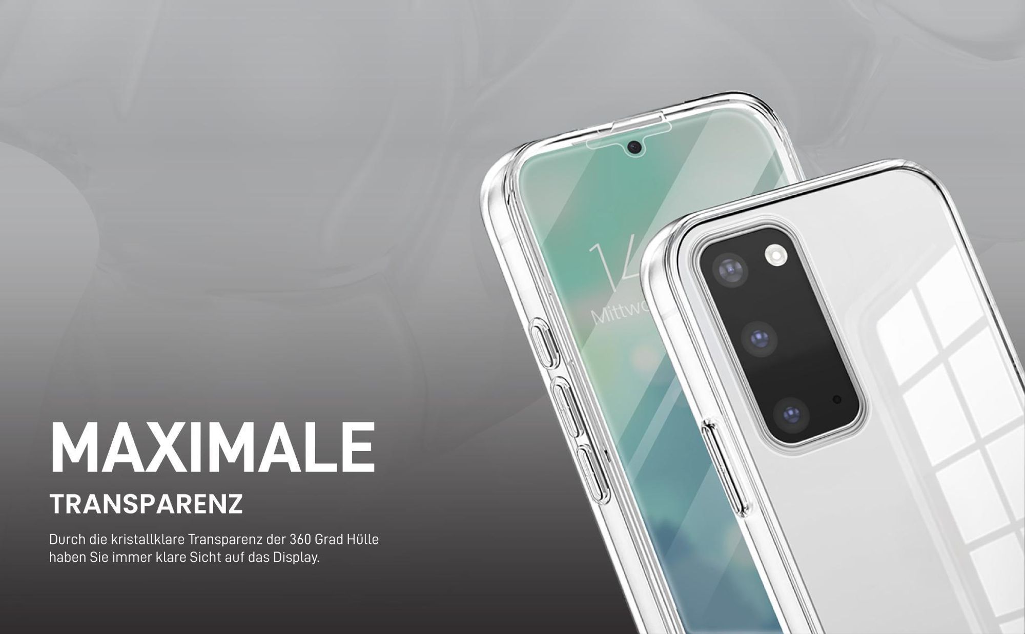 Transparentes 360 Grad Cover Front Back für Samsung Galaxy S20