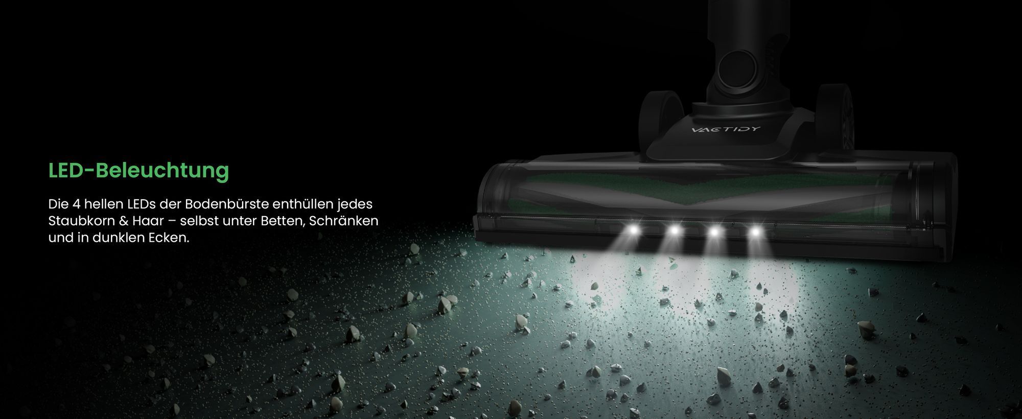 Vactidy V9 Pro Akkustaubsauger Kabellos 40000Pa Hartböden Teppich Staubsauger LED Display