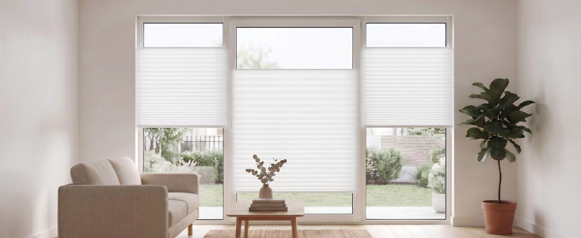 Plissee Klemmfix ohne Bohren 100x120cm Sonnenschutzrollo Verspannt Lichtschutz Faltrollo  Rollos für Fenster und Tür  Weiß
