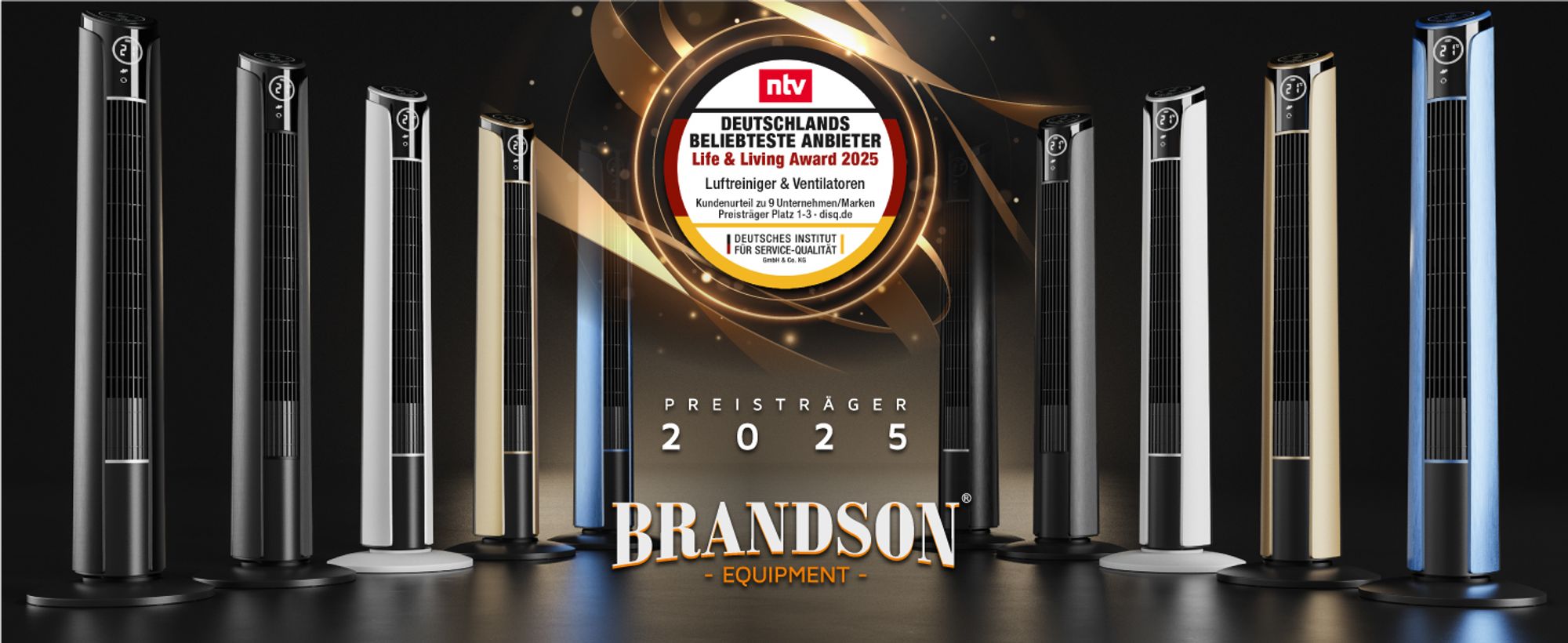 Brandson Turmventilatoren vor Award 2025 „Deutschlands beliebteste Anbieter 2025