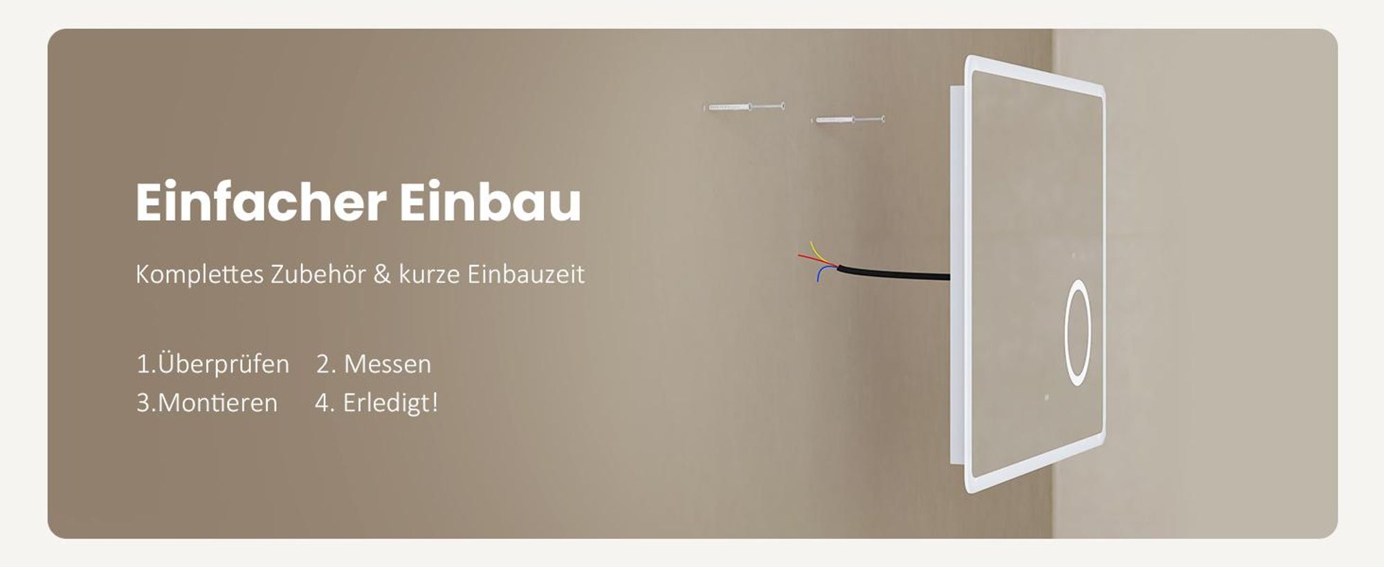 EMKE Badspiegel mit 3X Vergrößerung Touchschalter 3 Lichtfarben Dimmbar Antibeschlag 80X60cm