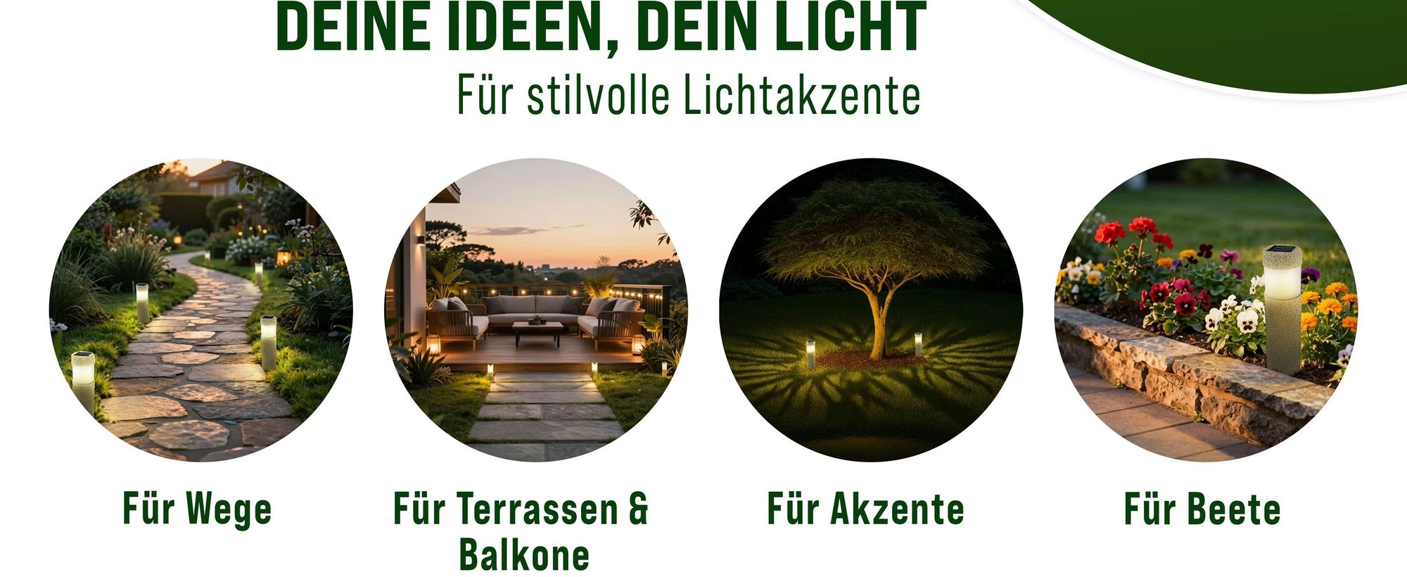 MONZANA® LED Solarlampe Außen 4er Set Wetterfest IP44 Erdspieß Solar Gartenleuchte Solarleuchte Wegeleuchte Garten Balkon