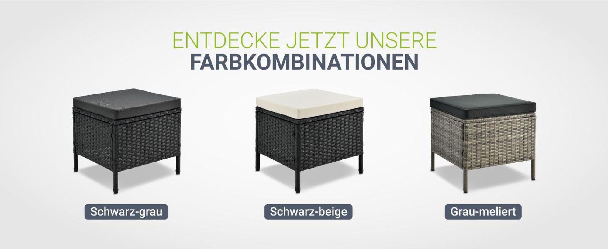 Juskys Polyrattan Lounge Manacor in Schwarz und Creme