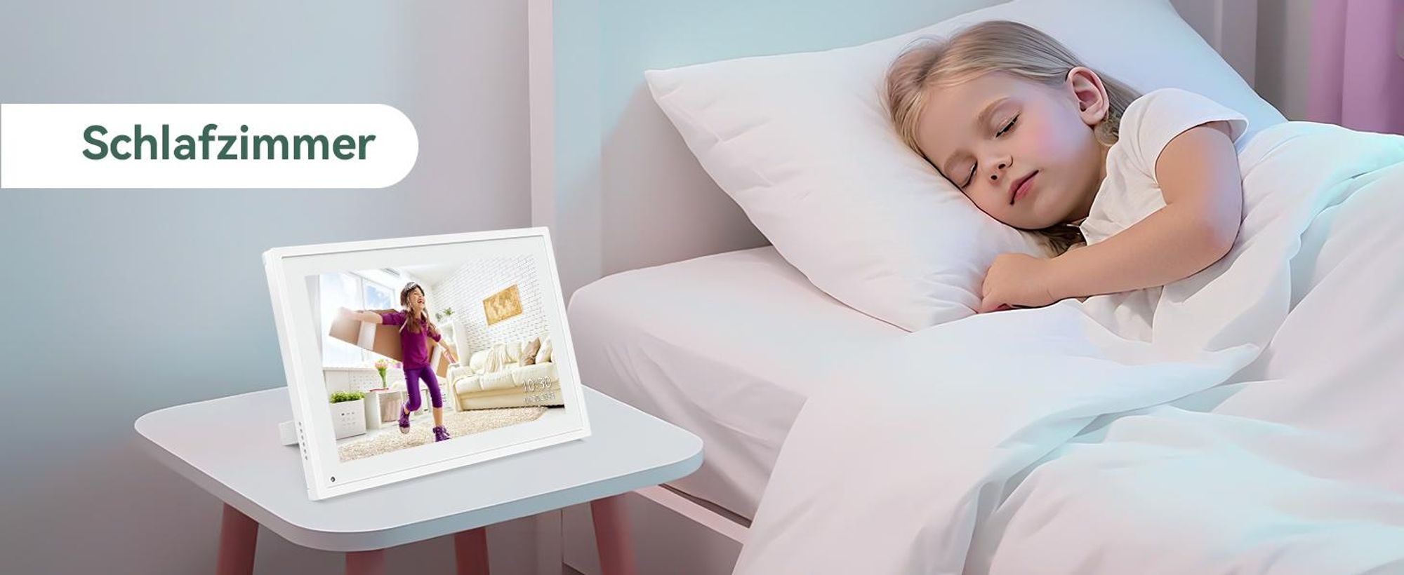 TABWEE P10 10,1 Zoll Digitaler Kalender und Desktop Bilderrahmen mit Touchscreen, WLAN, 1280x800, 16:10, Multi-Device-Sync und Sharing, Fotorahmen