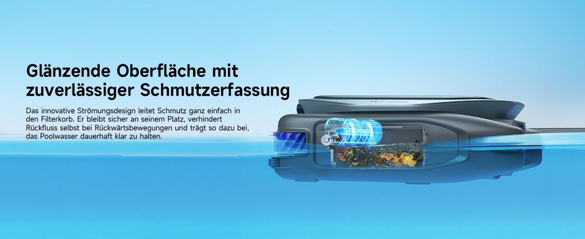 Dreame J1 Roboter-Poolskimmer,Poolroboter PoolSense™,Rundum-360°Reinigung,24/7im Einsatz,Intelligente Routenplanung,intelligente App-Steuerung,Schwarz