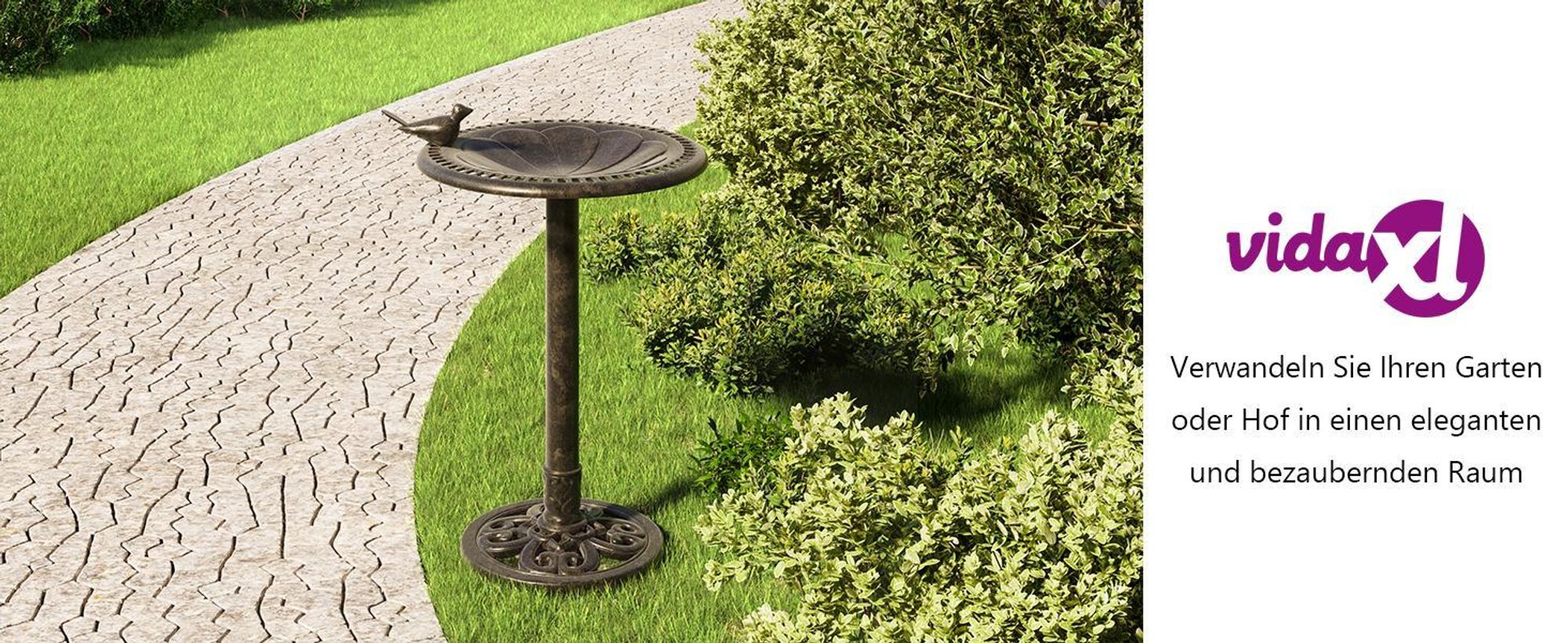 vidaXL Vogelbad Bronzen Kunststoff
