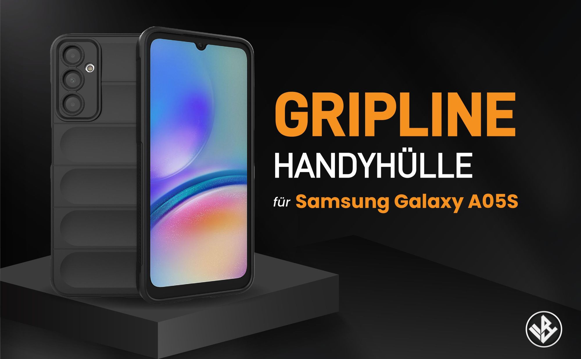 Schwarze ergonomische Grip Schutzhülle für das Samsung Galaxy A05s
