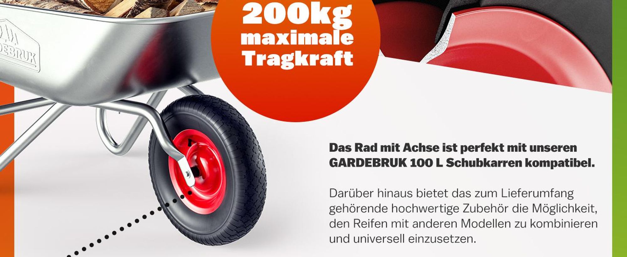 GARDEBRUK® Schubkarrenrad Luftbereifung