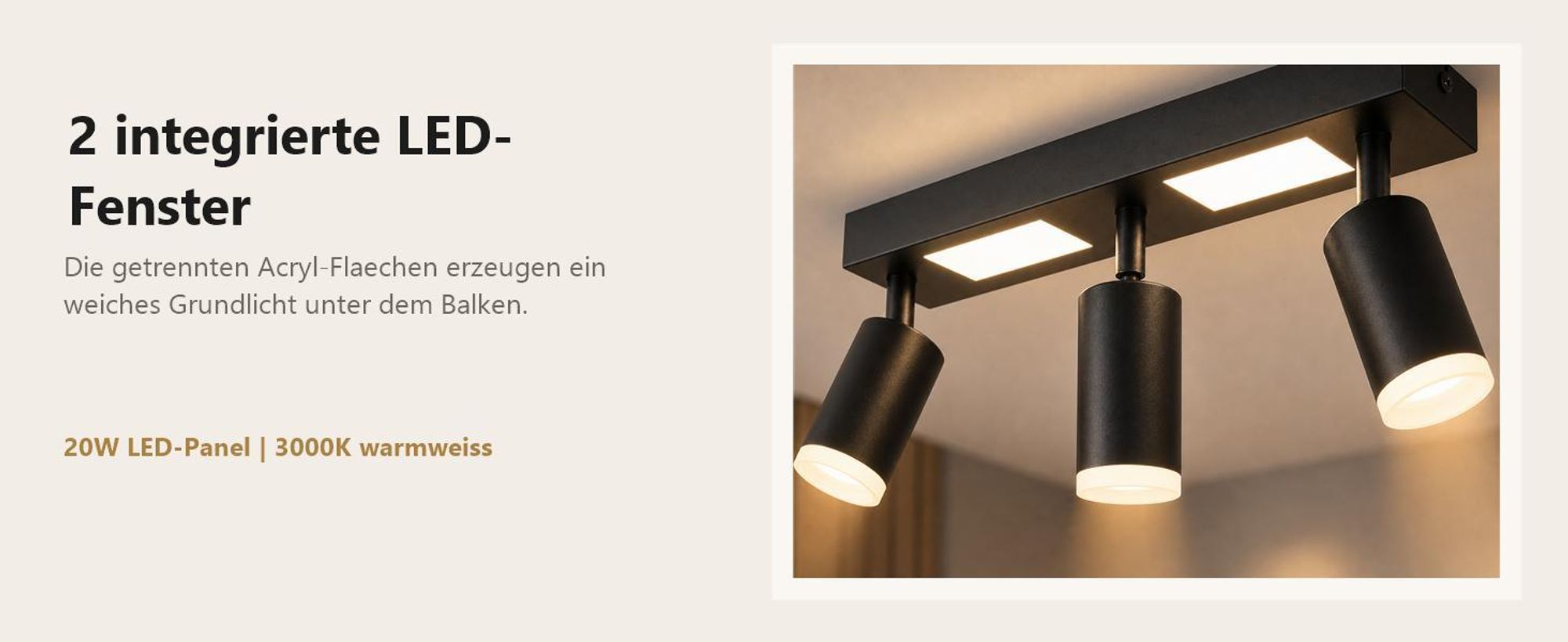 ZMH Deckenleuchte Led Deckenspot 3 Flammig GU10 - Schlafzimmerlampe 3000k Schwarz Küchenlampe 20W Deckenstrahler Schwenkbar Flurlampe Metall