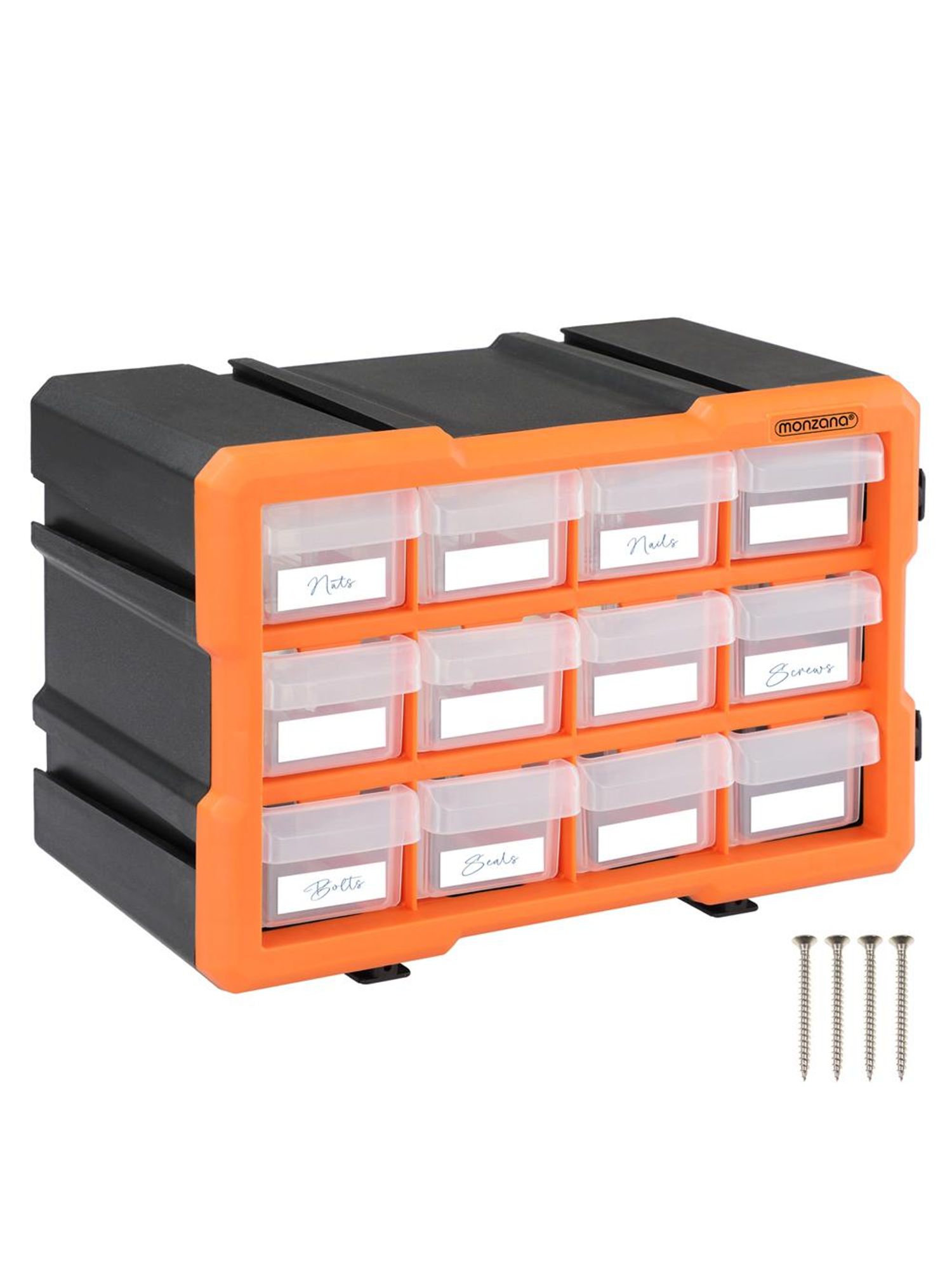 MONZANA® Kleinteilemagazin Sortimentskasten erweiterbar 24 Fächer Sortierbox für Kleinteile Aufbewahrungsbox Werkstatt