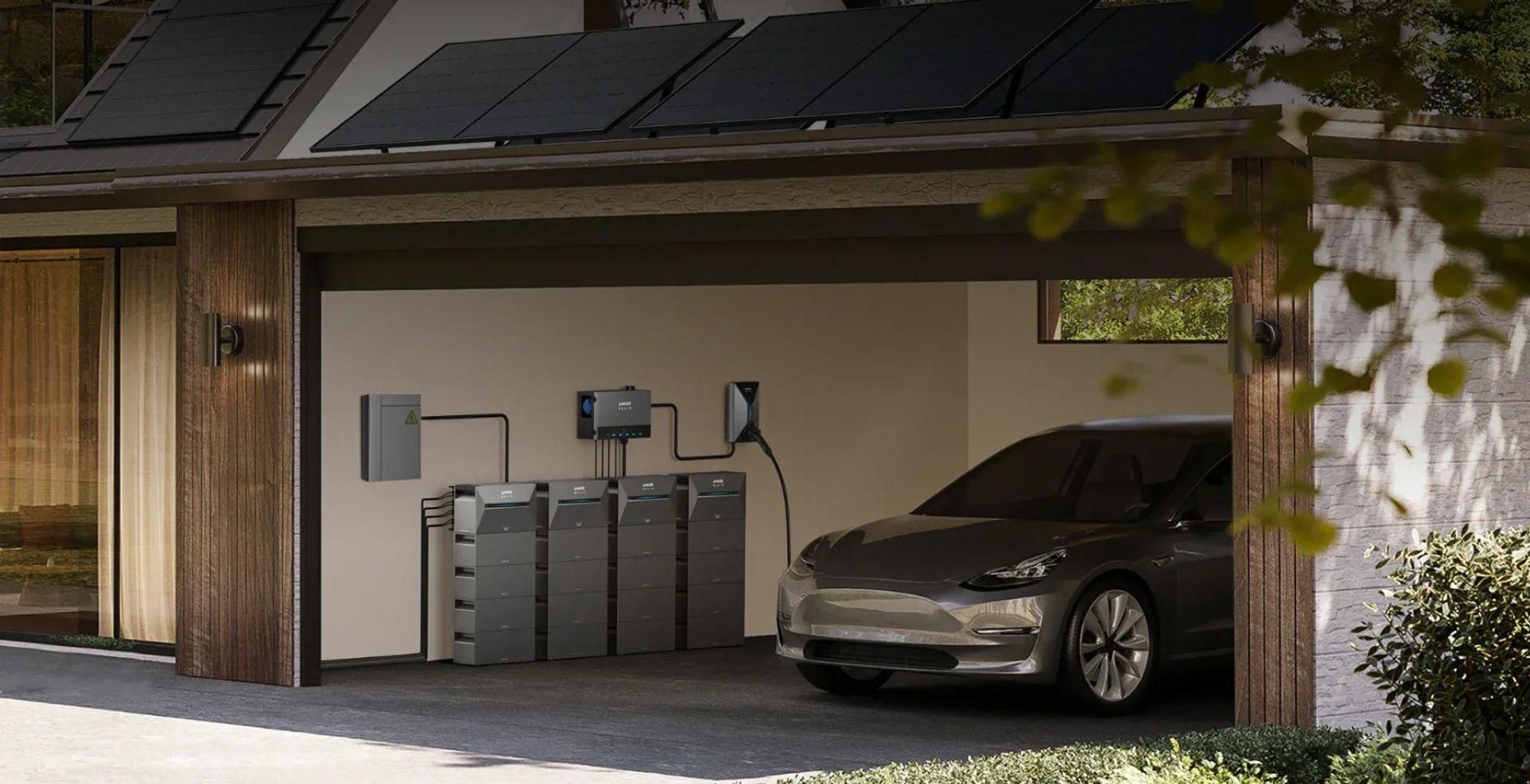 Powerness Balkonkraftwerk Speicher mit Anker Multisystem SOLIX Solarbank Power Dock und Solarbank 3 E2700 Pro, Smart Meter,1x BP2700 Erweiterungsakku