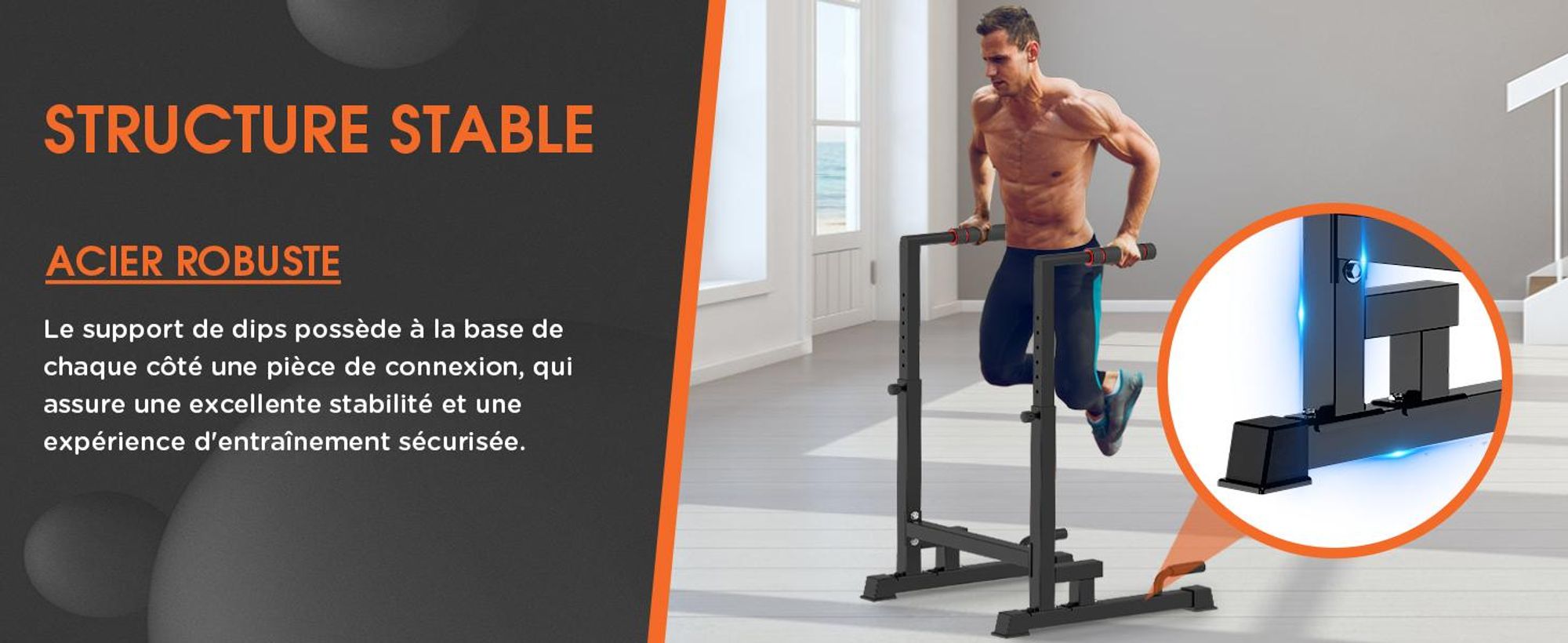 DH FitLife Barres de Dips Réglables (100-130 cm, 9 Niveaux) – Station de Musculation pour Entraînement à Domicile, Parallettes Calisthenics