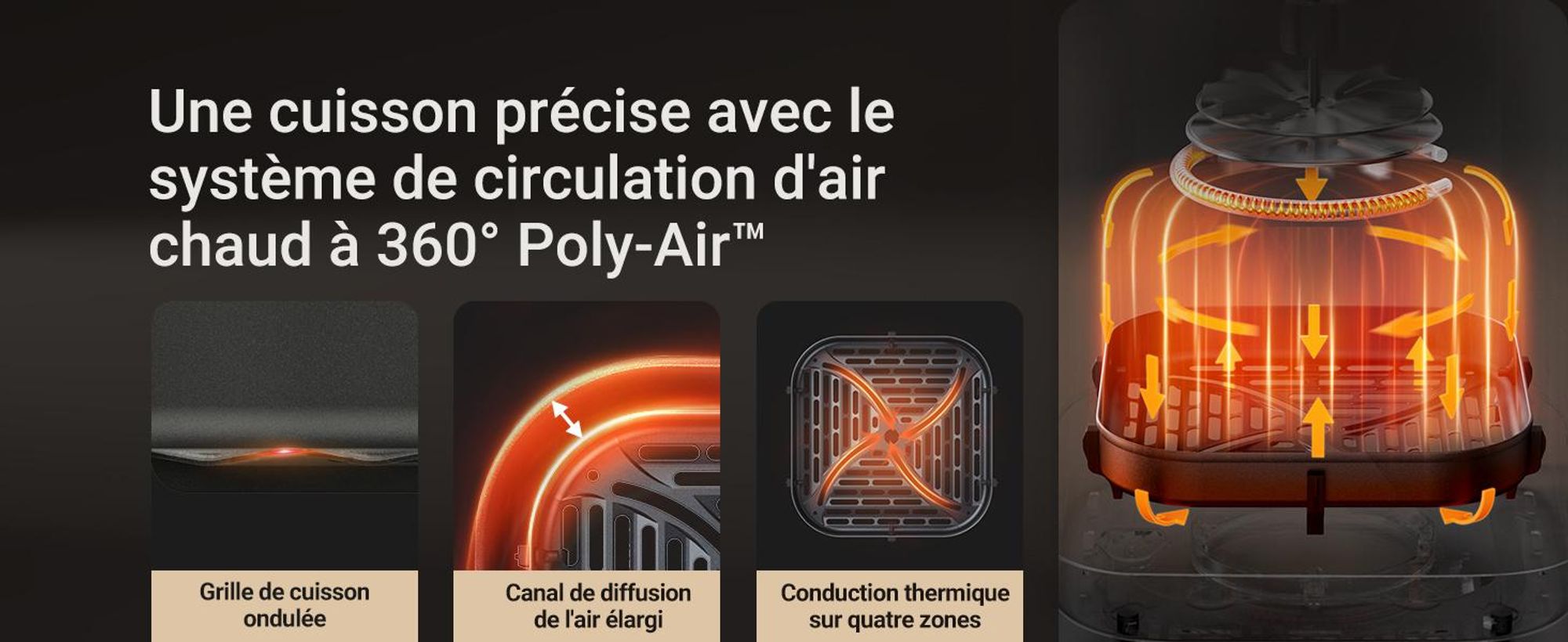 MOVA AeroChef™ FD10 Pro Friteuse à air chaud 6L, Dual HeatSync™, Circulation Poly-Air™ 360°, Intérieur métal, Fenêtre de contrôle, 11 modes préréglés