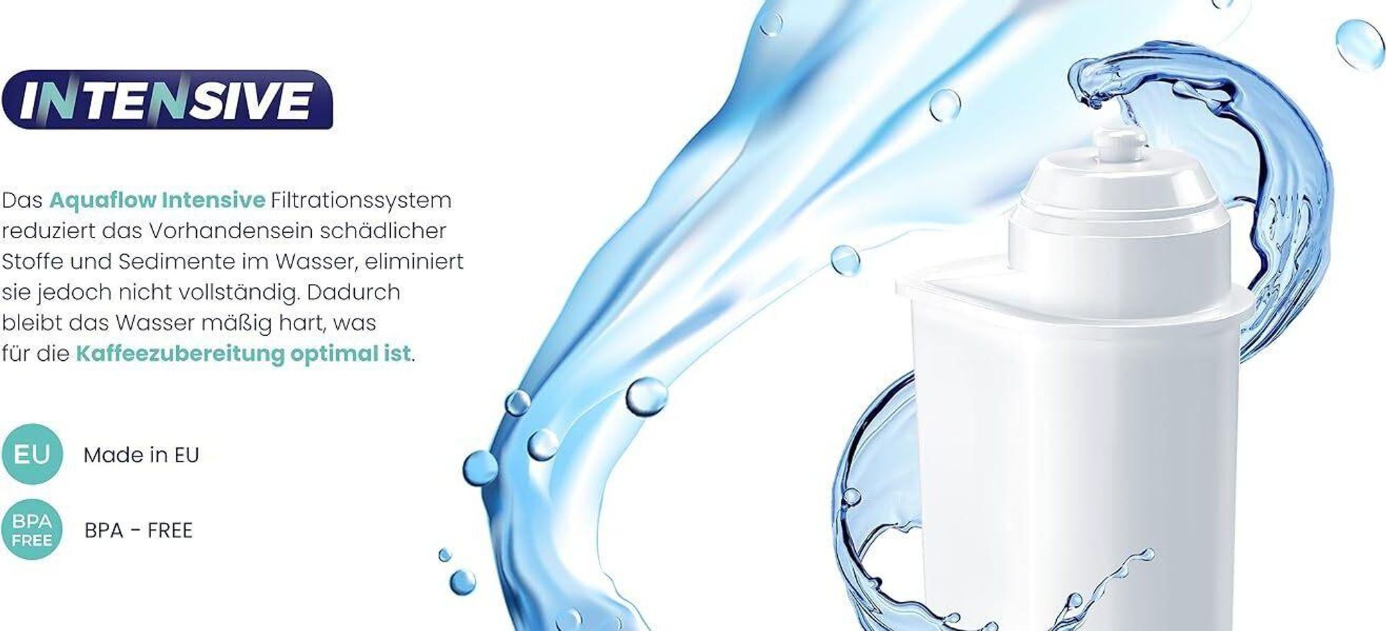 AquaFloow Wasserfilter 10er Set kompatibel mit Siemens EQ Serie Kaffeevollautomat Ersatz für BRITA Intenza TZ70003 TCZ7003