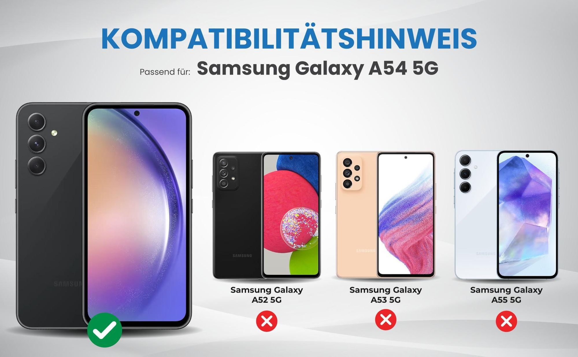 Kompatibilitätshinweise Hülle für Samsung Galaxy A54 5G
