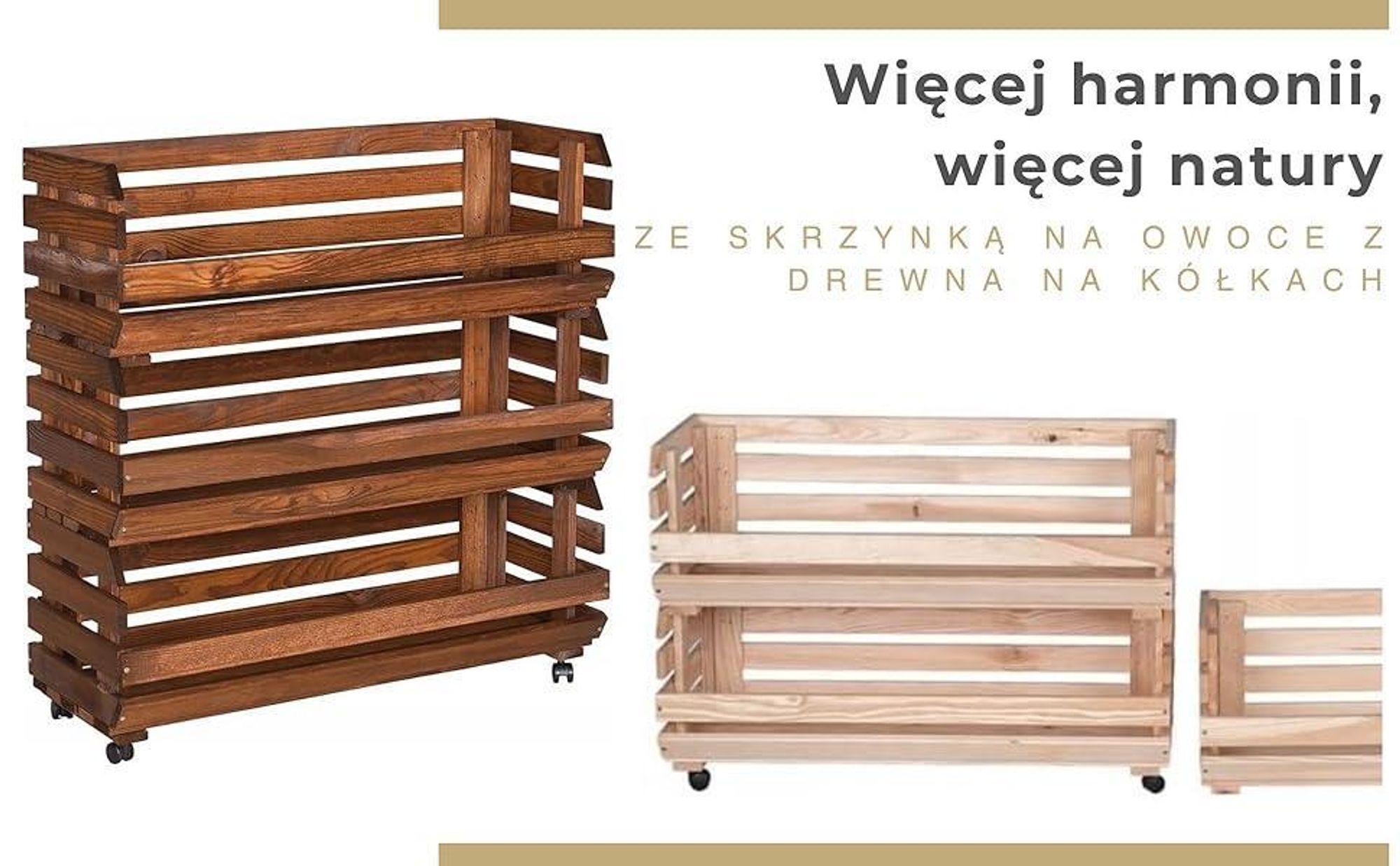 STOLMAK Drewniana Skrzynka na Owoce na Kółkach 77x79x30 cm Regał na Warzywa i Ziemniaki 3 Poziomy Brązowa