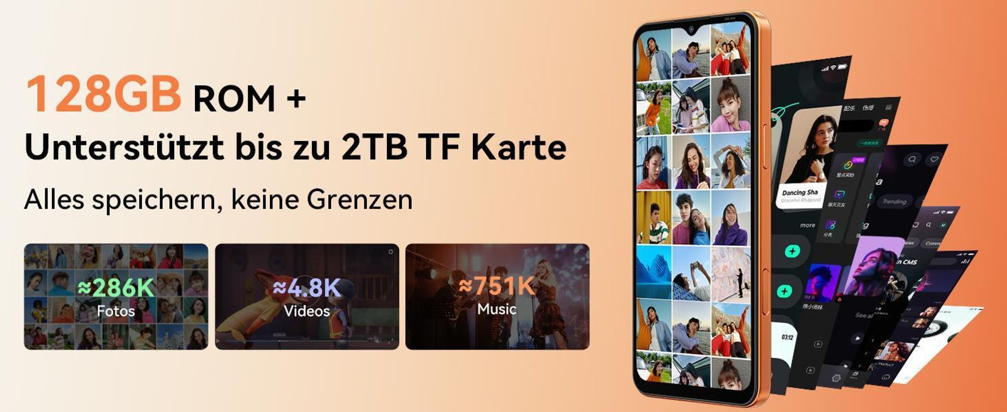 2026 Blackview WAVE 7C Handy Ohne Vertrag, 6.56", Android16, 16GB+64GB/2TB TF, Face ID, 5000mAh, 32MP, Dual-SIM, WiFi 5, IP54