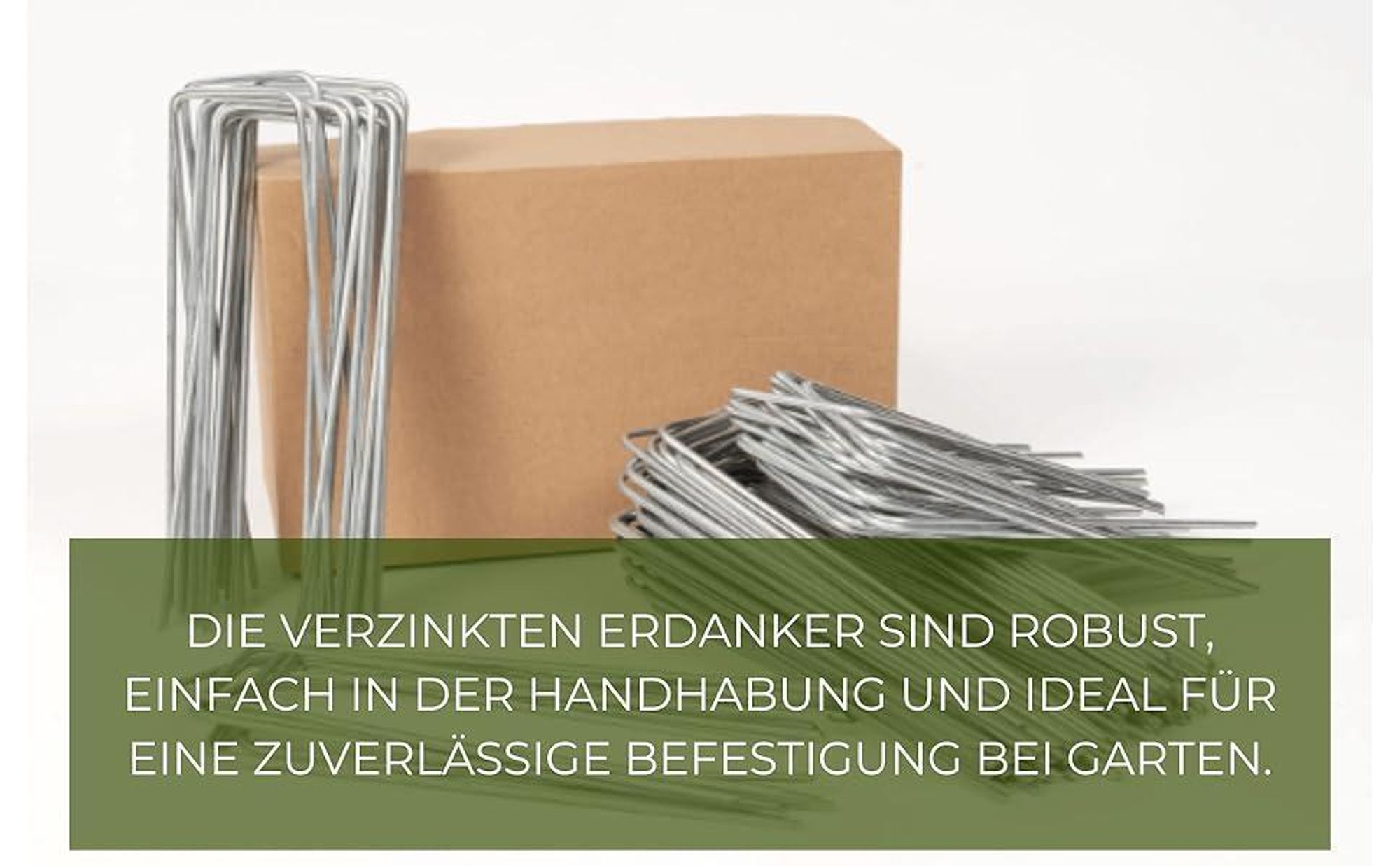 100er Set Bodenanker Verzinkt - Länge 150 mm, Breite 70 mm, Ø 3 mm