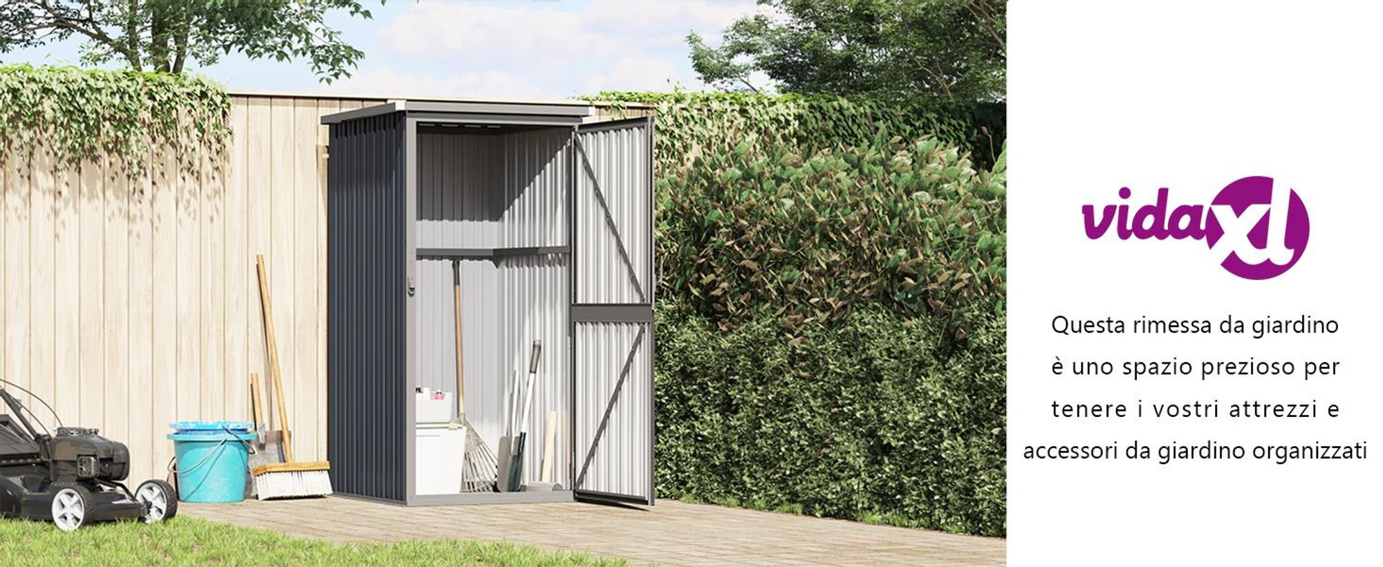 vidaXL Capanno per attrezzi antracite 88x89x161 cm Acciaio zincato