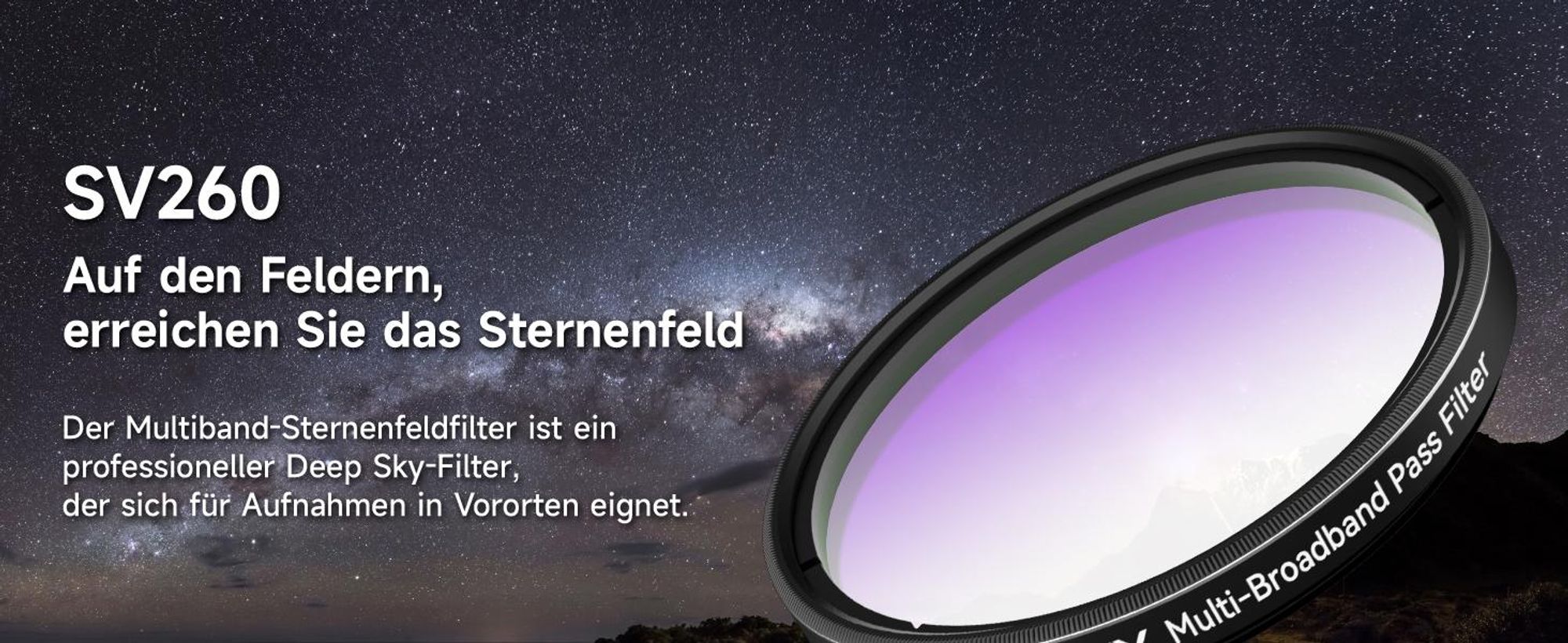 Svbony SV260 Teleskopfilter, 2'', Grenzwerttiefe OD4, M48*0.75, Hohe Lichtdurchlässigkeit, Teleskopzubehör für Galaxien Emissionsnebel Astrofotografie