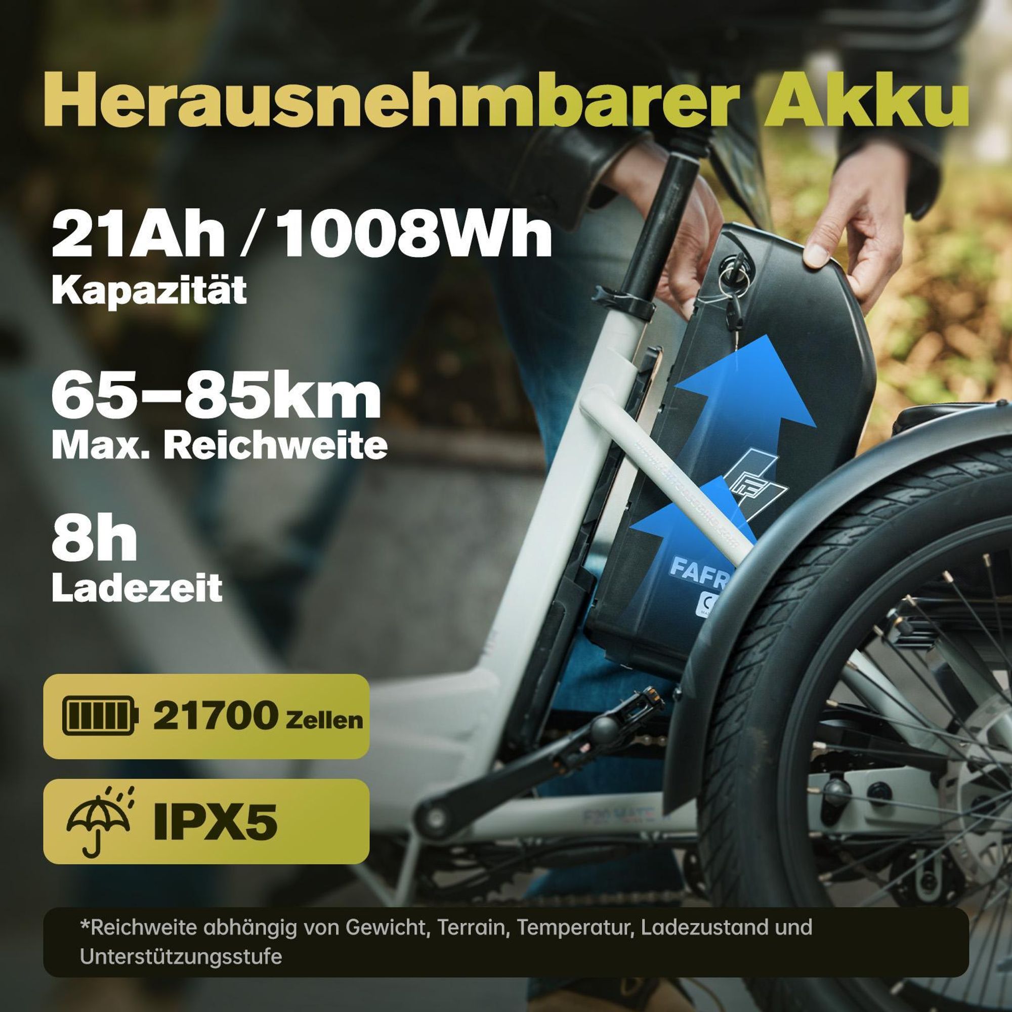FAFREES F20 Mate II Elektrofahrrad - Motor 250W Akku 48V21AH 20" Reifen Hydraulische Scheibenbremse - Graublau