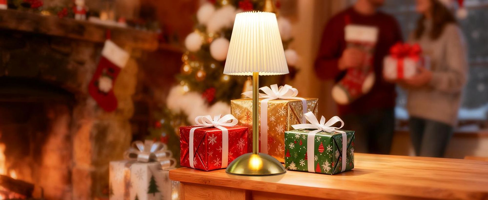 ZMH Stolní lampa Bezdrátová noční lampa Sada 2 LED stolních lamp Dotykové stmívatelné noční lampy s USB Bílé látkové stínítko do ložnice