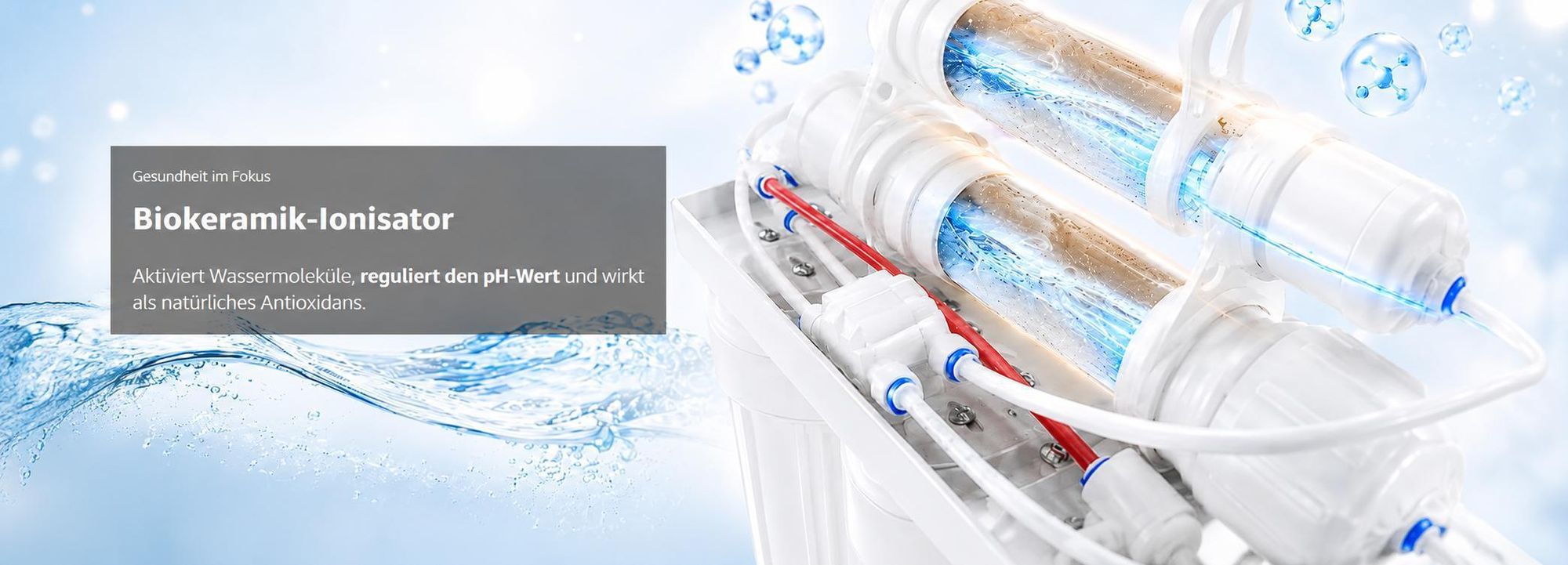 Wasserfilter Set RO7 mit 3-Wege Küchenarmatur Venom 2 Edelstahl, 7-stufige Umkehrosmose, Mineralisierung, Jonisierung